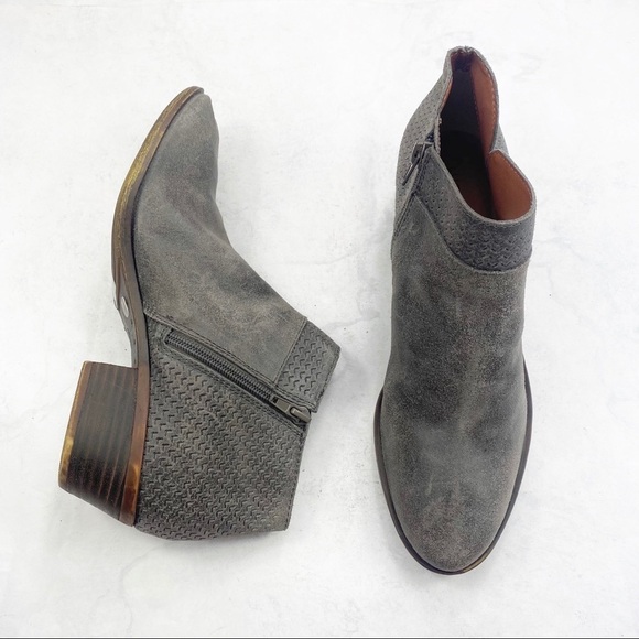 [Lucky Brand] Grey Brintly Perforated Ankle Bootie - Picture 1 of 4